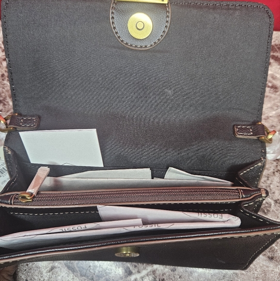 Fossil Black Jori Wallet Crossbody Bag Pebbled Leather Purse SHB3155001 NWT - Picture 9 of 9